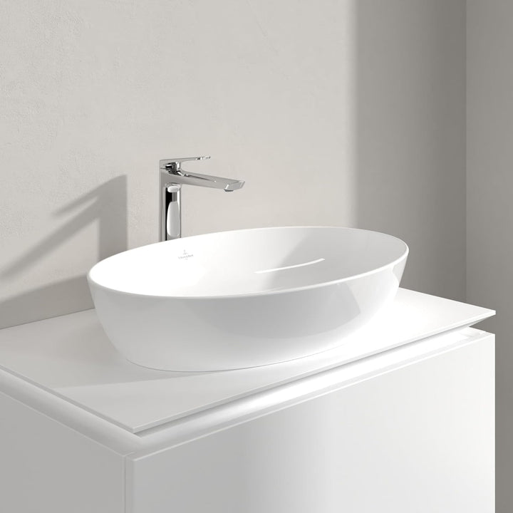 Villeroy & Boch Oasis Waschtischarmatur erhöht - Wasserhahn Bad ohne Ablaufgarnitur - Waschbeckenarm