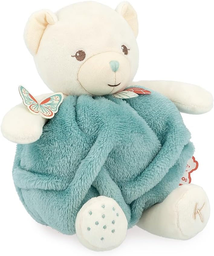 KALOO - Feder – Liebesblase Bär grün – Teddybär weich 23 cm – kleines Kuscheltier Baby – entwickelt