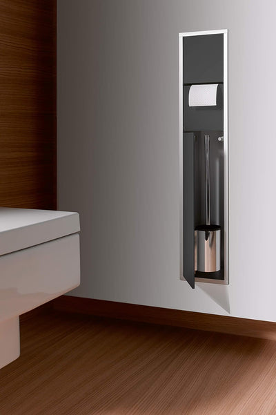 Emco Asis 150 Unterputz-Schrankmodul für das Gäste-WC, Badezimmerschrank als Toilettenpapierhalter &