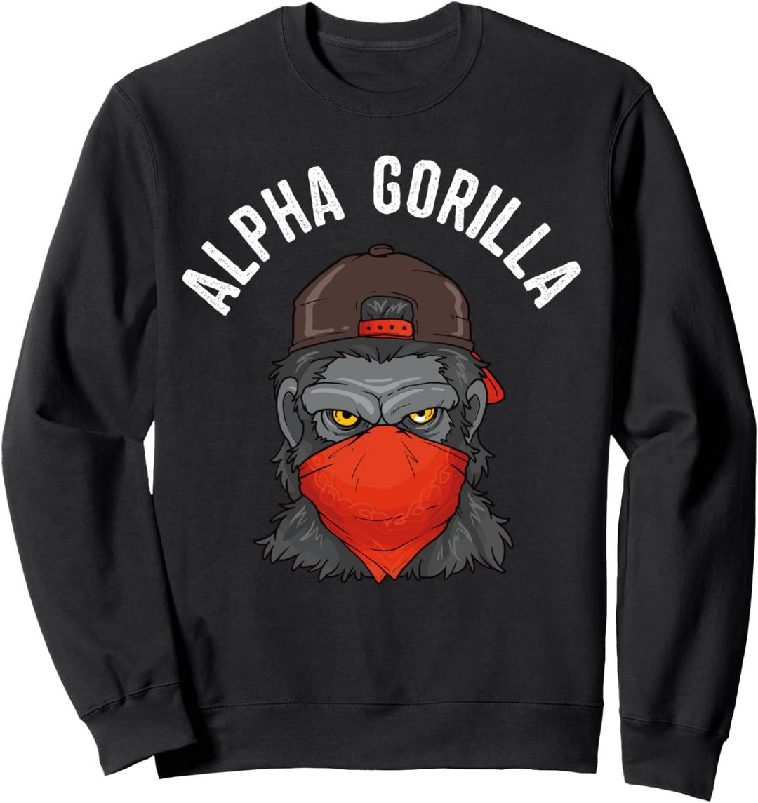 Alpha Gorilla Maskiert Silberrücken Maske & Baseball Cap Sweatshirt