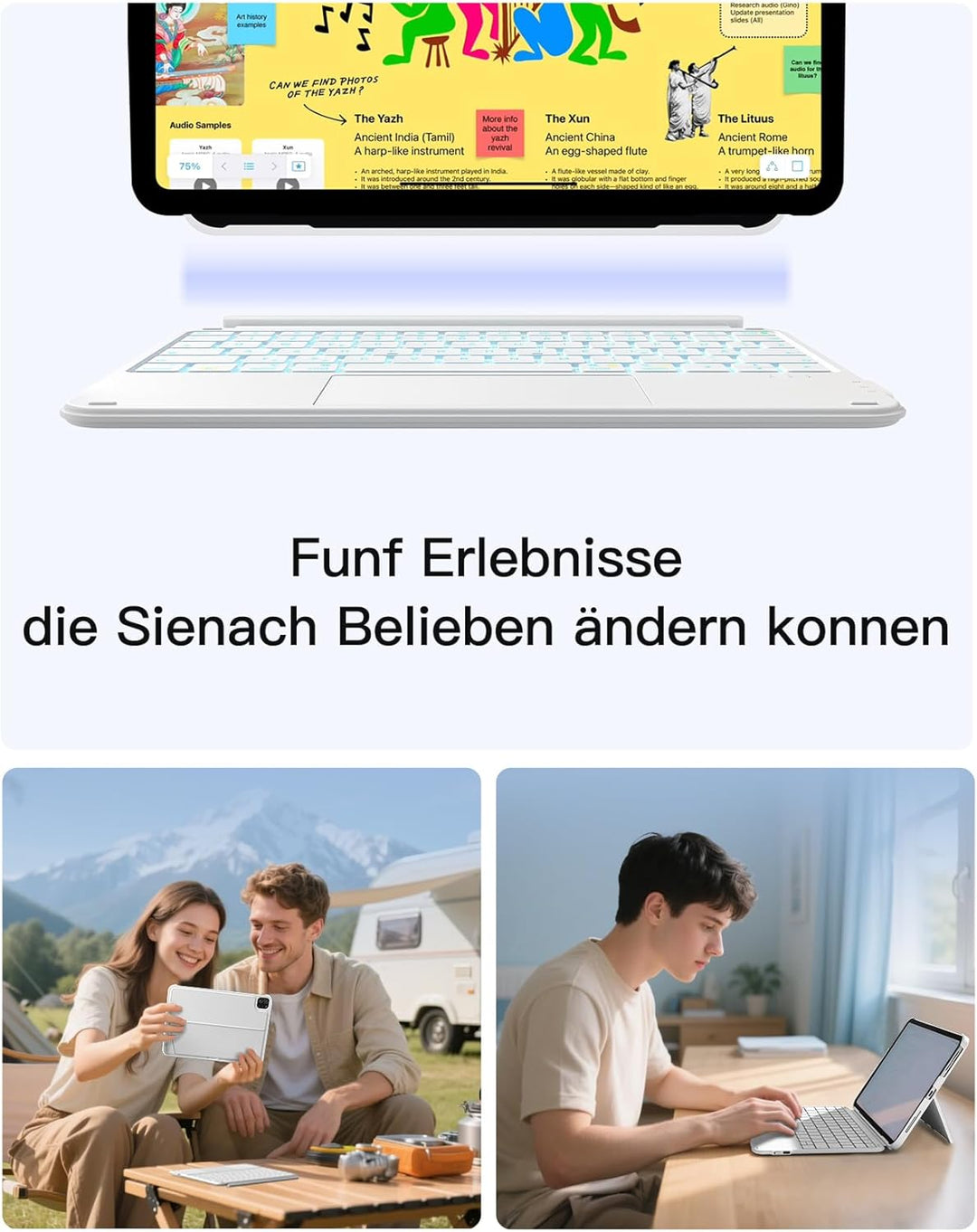 Inateck Hülle mit Tastatur,Ultraleichte Tastatur für iPad 11/10 Gen A16 2025 11 Zoll,iPad Air 11" M3
