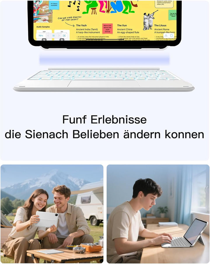 Inateck Hülle mit Tastatur,Ultraleichte Tastatur für iPad 11/10 Gen A16 2025 11 Zoll,iPad Air 11" M3
