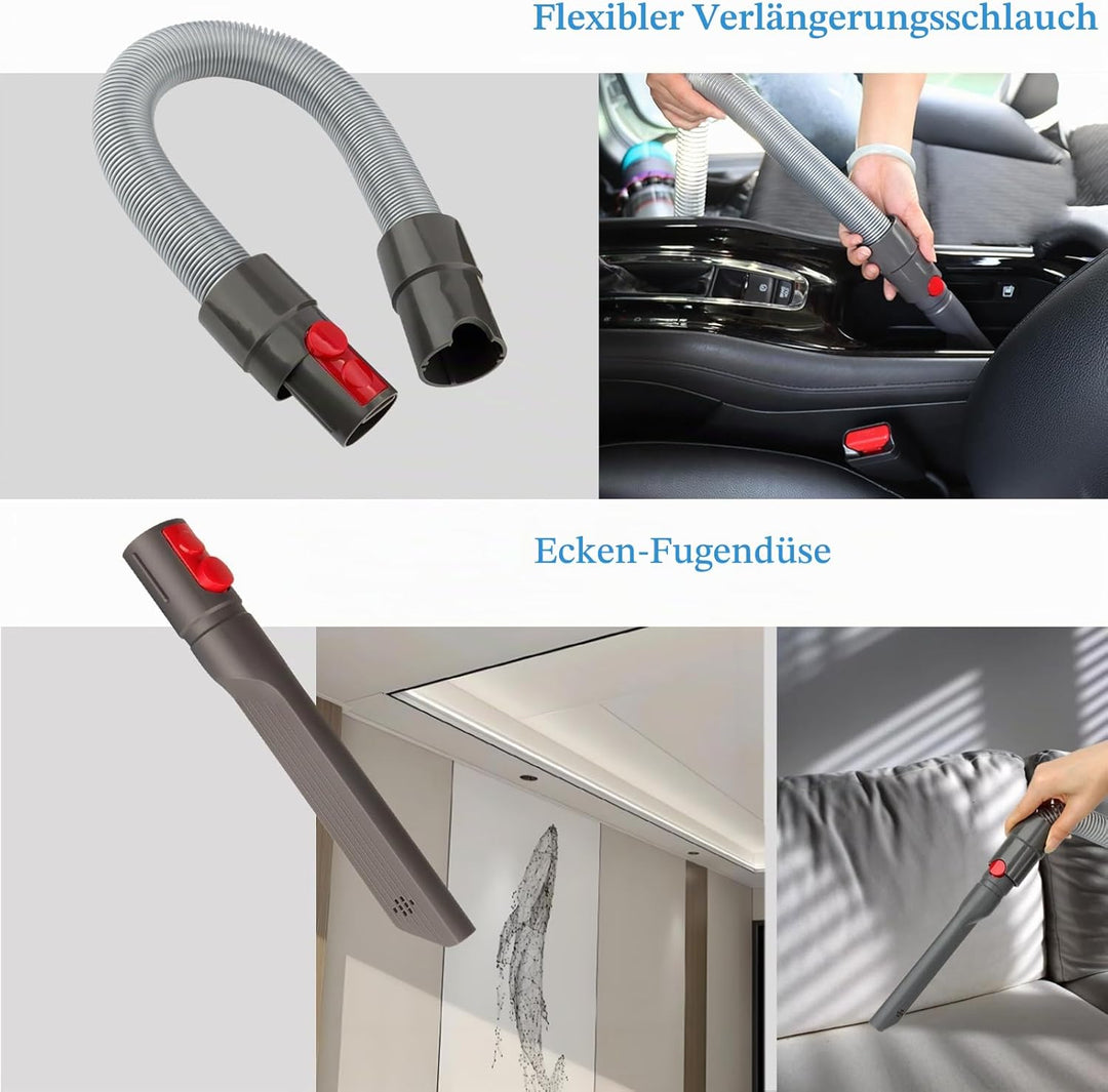 Reinigungsset für Trocknerabluftkanäle und Bürstenaufsatz-Set für Dyson Gen5, V15, V15s, V12, V11, V