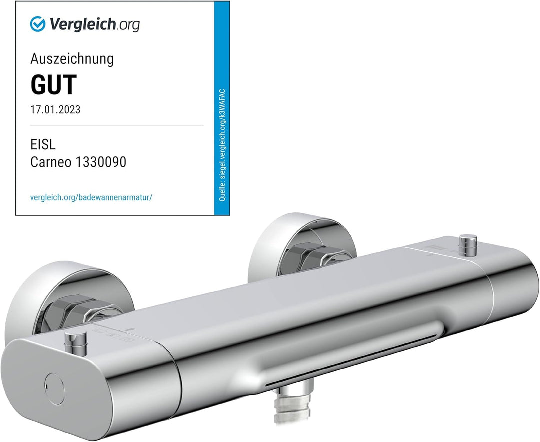 EISL Badewannenarmatur CARNEO, Mischbatterie mit Thermostatregulierung, Wasserfall-Auslauf, Sicherhe