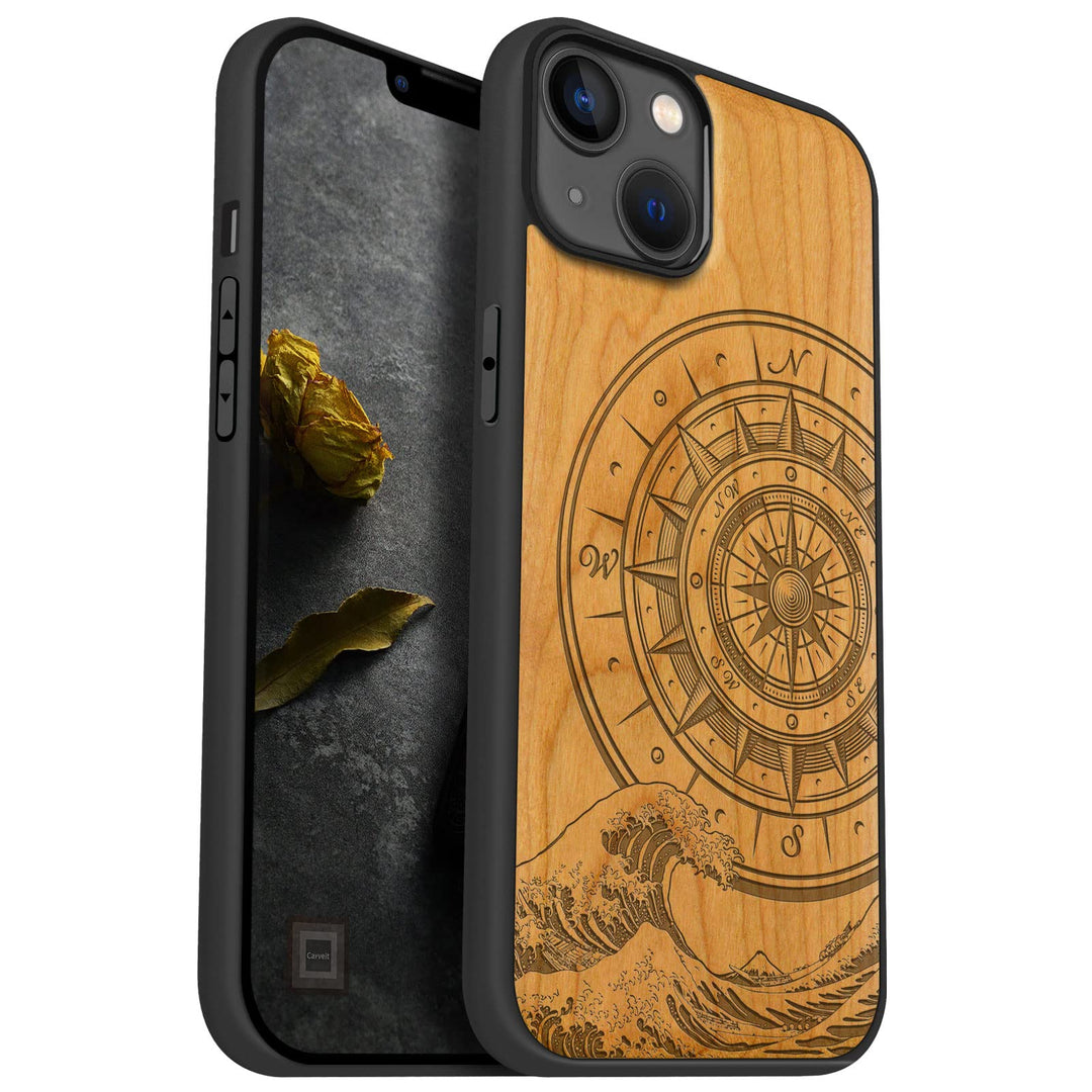 Carveit Handyhülle für iPhone 14 Plus Holz Cover kompatibel mit MagSafe Massivholz für Apple 14 Plus