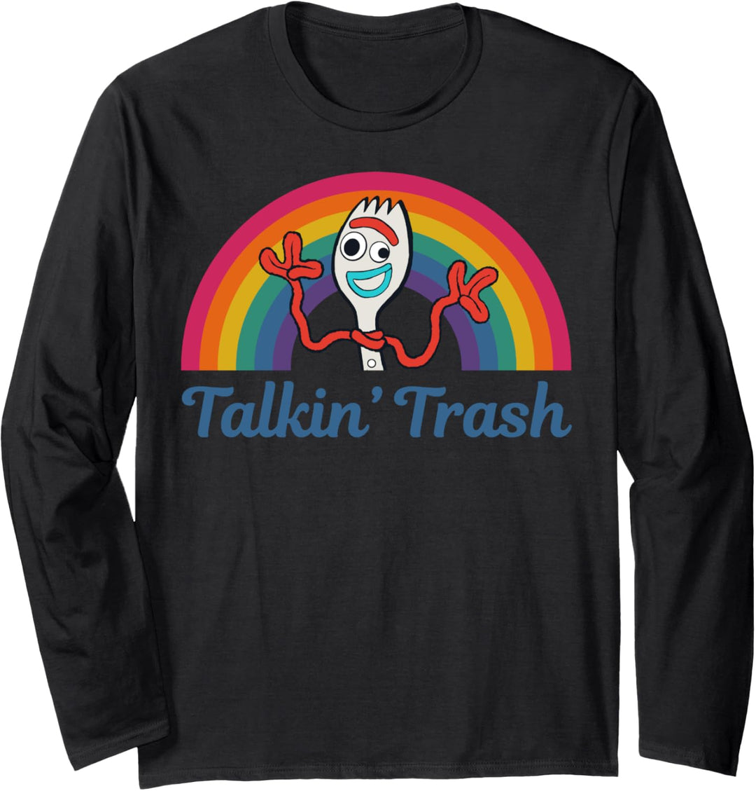 Disney Pixar Toy Story 4 Forky Talkin' Trash Text Langarmshirt