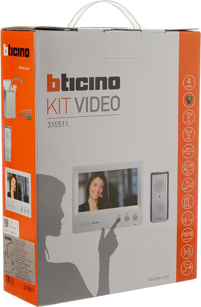 'Bticino 315511 Kit Video mit 4 Fäden, 1 Fam, Display 7 Zoll, Grau Video Türsprechanlagen-Bausatz, V