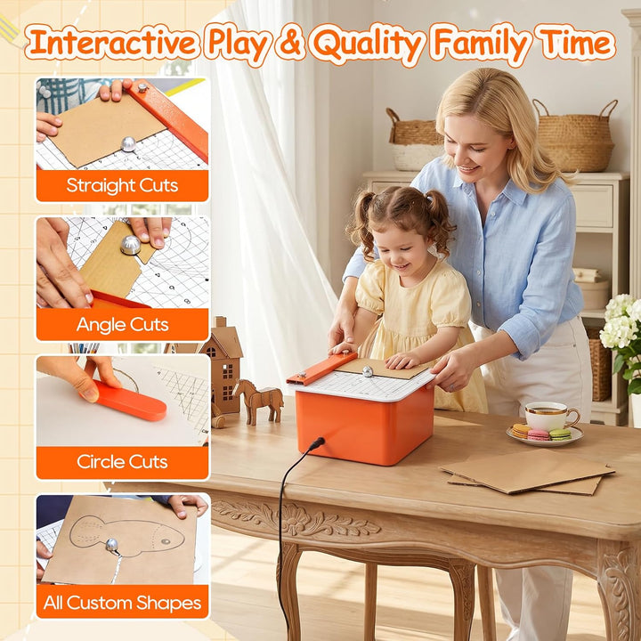 Kartonschneider Kinder, 45W Kartonschneider Elektrisch Sicheres DIY-Set, STEAM Lernspielzeug für Kin