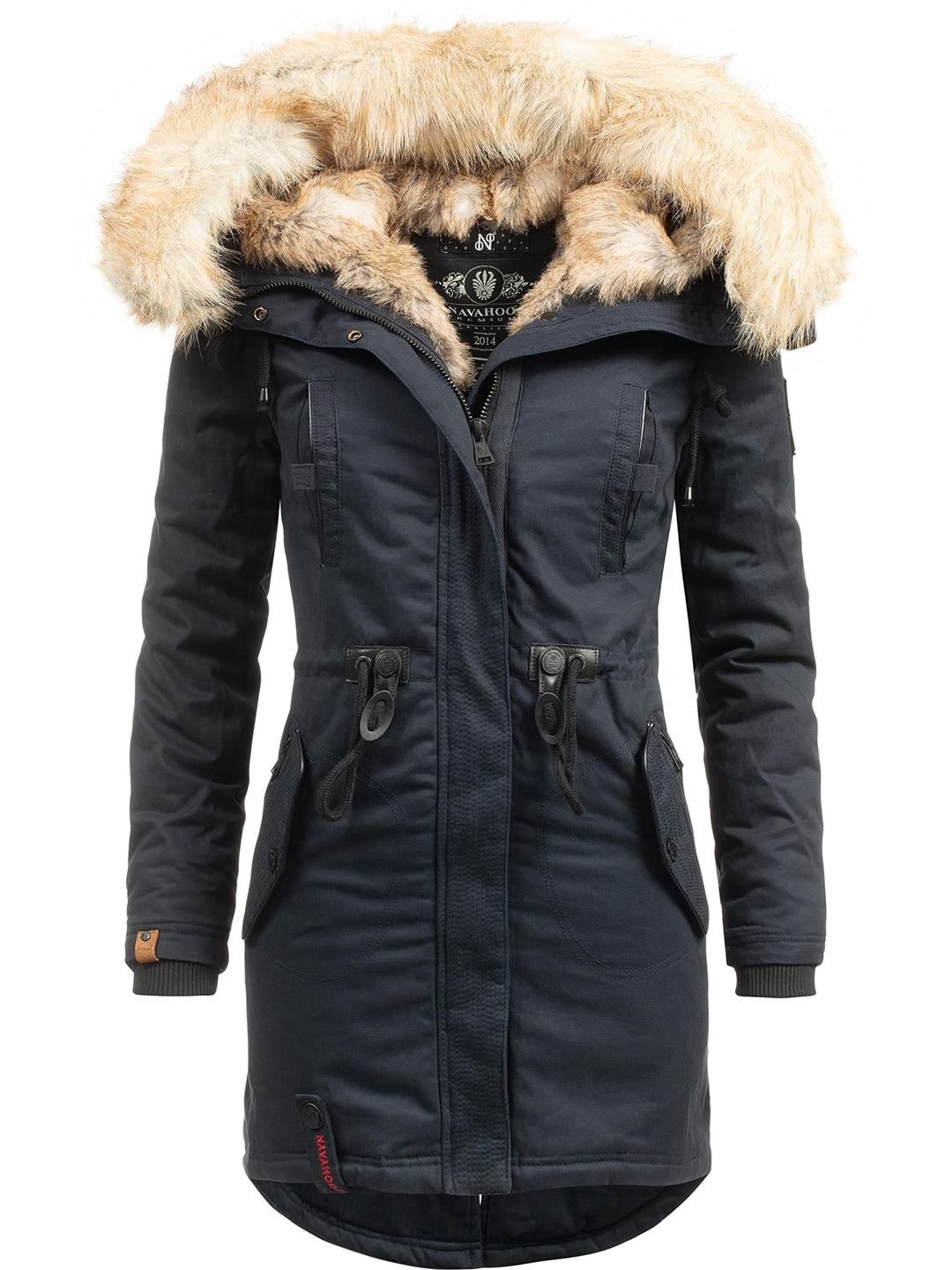 Navahoo Damen Warmer Winterparka mit Kapuze Bombii XS-XXL XS Blau, XS Blau