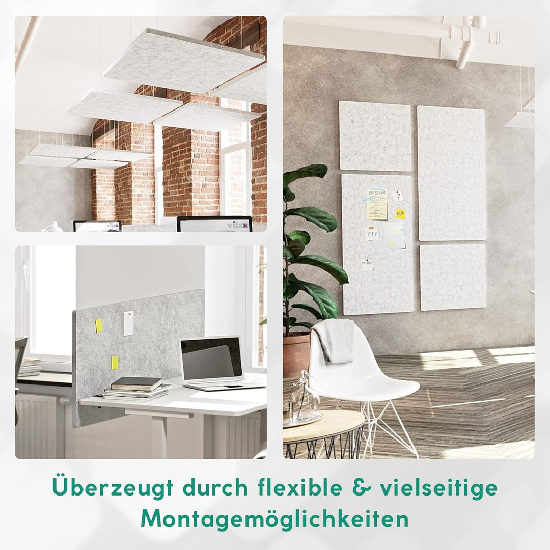 vilz modulares Akustikpaneel für Schreibtisch, Wand, Decke 110x55x1.8 cm - Schallschutz Akustikplatt