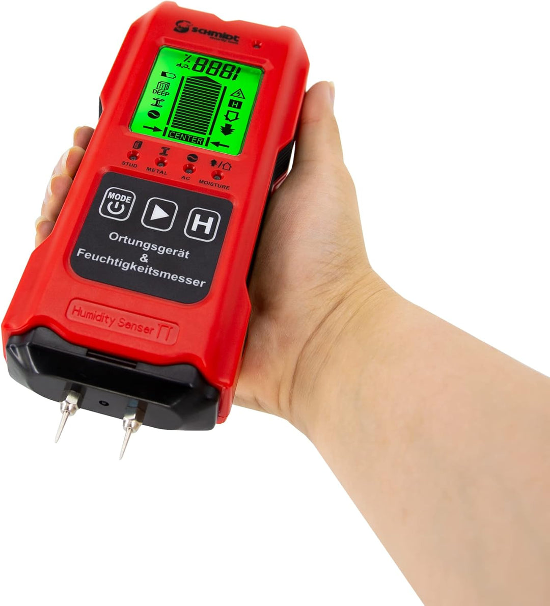 SCHMIDT security tools Ortungsgerät CF-14 Feuchtigkeitsmesser 2in1 Multidetektor Wandscanner Balkens