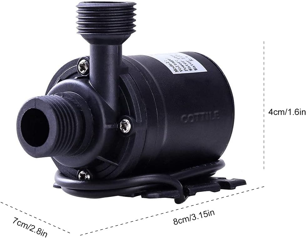 hihey DC 12 V 800 l/h 5 m Wasserpumpe, bürstenlos, für Wasserkreislaufsystem, Solarzirkulationssyste