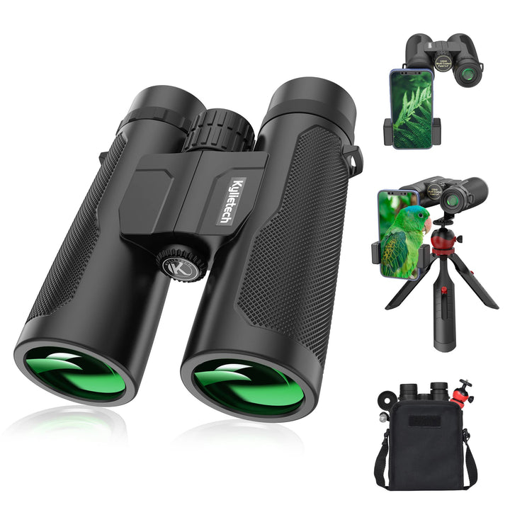 Fernglas Kylietech 12X 42 für Erwachsene, Wasserdicht Hochleistungs Ferngläser mit Tragegurt, Traget