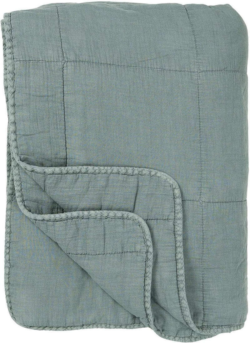IB Laursen - Quilt - Tagesdecke - Bettüberwurf - staubig blau - Baumwolle - 130 x 180 cm