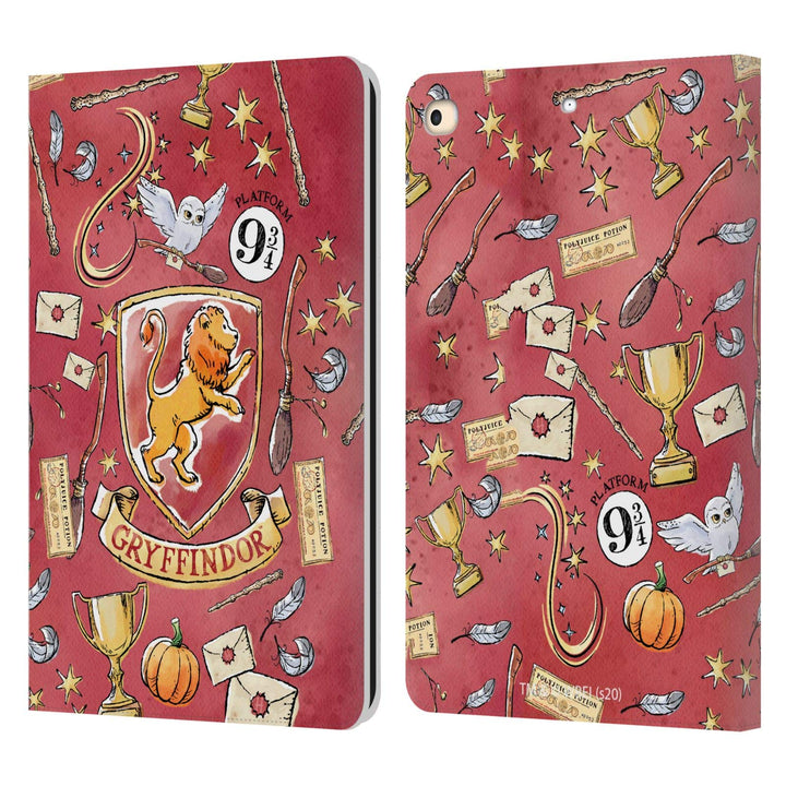Head Case Designs Offizielle Harry Potter Gryffindor Muster Deathly Hallows XIII Leder-Wallet-Hülle
