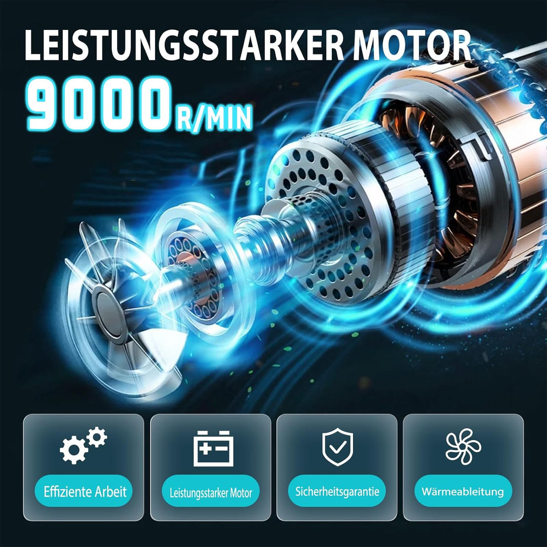 Akku Winkelschleifer, Ersatz für Makita DGA517Z, 125mm Winkelschleifer Power Trennschleifer mit 2x 5
