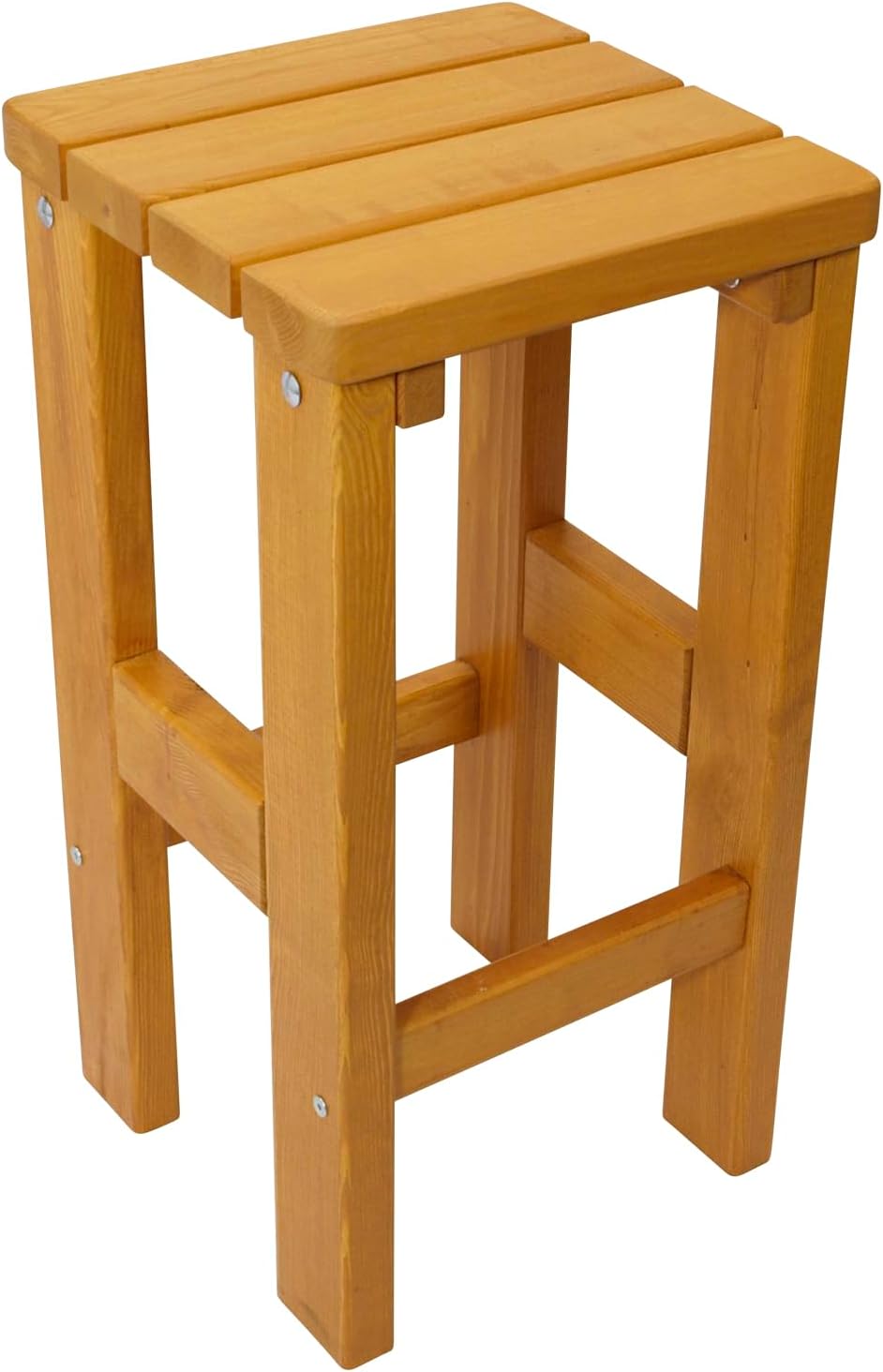 DEGAMO Barhocker Villach aus massivem Kiefernholz, extra stabil 40mm stark, hell lackiert, für Innen