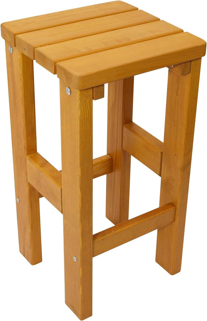DEGAMO Barhocker Villach aus massivem Kiefernholz, extra stabil 40mm stark, hell lackiert, für Innen