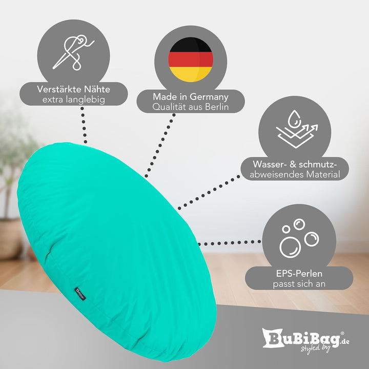 BuBiBag 2in1 Sitzsack L - XXL mit Füllung für Kinder & Erwachsene, Gaming Beanbag & Bodenkissen für
