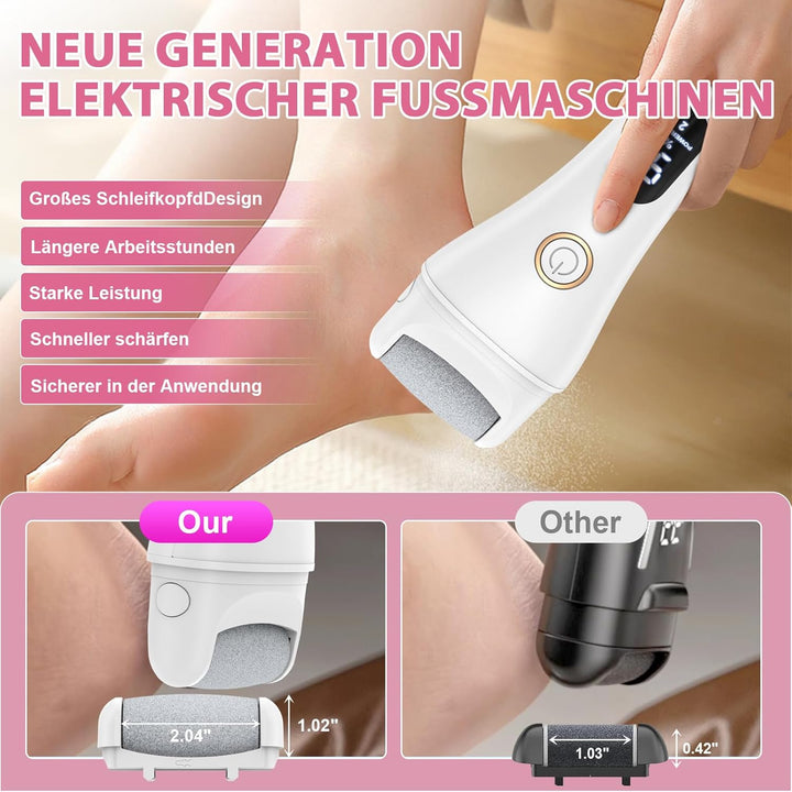 Hornhautentferner Elektrisch Einstellbare Geschwindigkeit, AOMEES Elektrischer Hornhautentferner mit