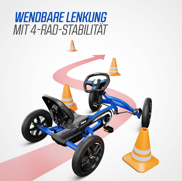 BERG Buddy Blue GoKart | Kinderfahrzeug, Tretfahrzeug mit hohem Sicherheitsstandard, Luftreifen und