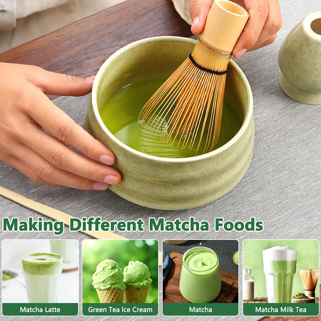 Matcha Set, 8 Stück Matcha Besen Set, Matcha Tea Set,Stylisches Matcha Set, Matcha Schale, Chasen, M