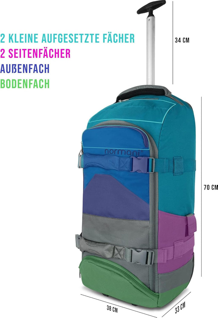 normani Backpacker Reisetaschen-Rucksack mit Trolleyfunktion - Trolley mit Frontloader Funktion und
