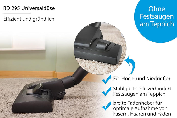 Wessel-Werk RD 295 Staubsaugerdüse 35mm | Universal Bodendüse | Kombidüse für Hartboden und Teppich