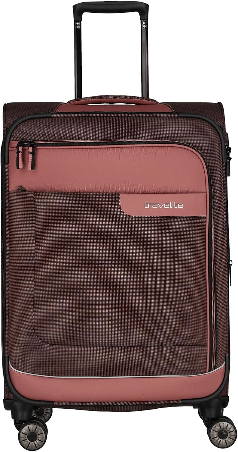 Travelite 4-Rad Koffer Grösse M Weichschale aus recyceltem Material, Gepäck Serie VIIA: Trolley mit