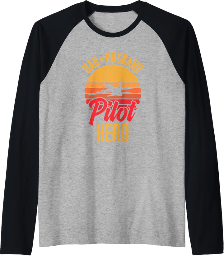 Flugzeug Flieger Luftfahrt - Papa Ehemann Pilot Held Raglan