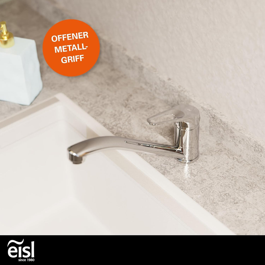 EISL Spültischarmatur Niederdruck SPEED, 360° schwenkbarer Wasserhahn Küche, Küchenarmatur für Doppe