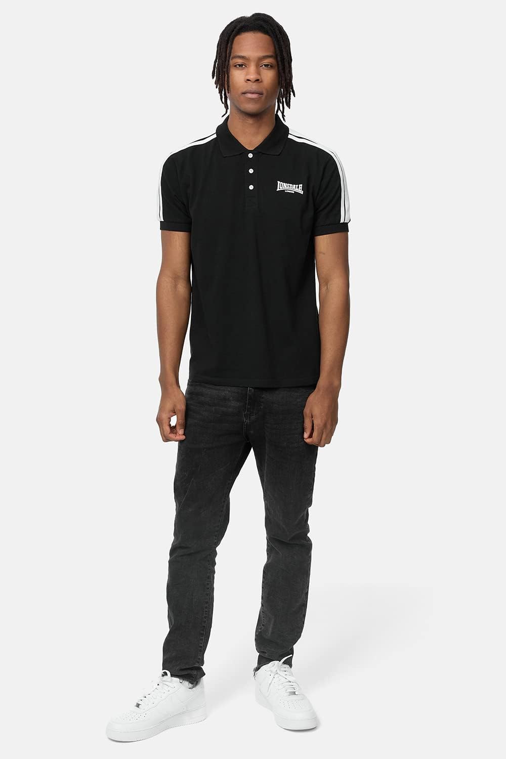 Lonsdale Herren Brochel Poloshirt XL Black/White, XL Black/White