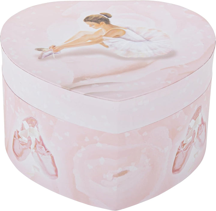 Trousselier 6230974 Musikspieluhr in Herz-Form, Ballerina, nachtleuchtend, Spieldose für Kinder