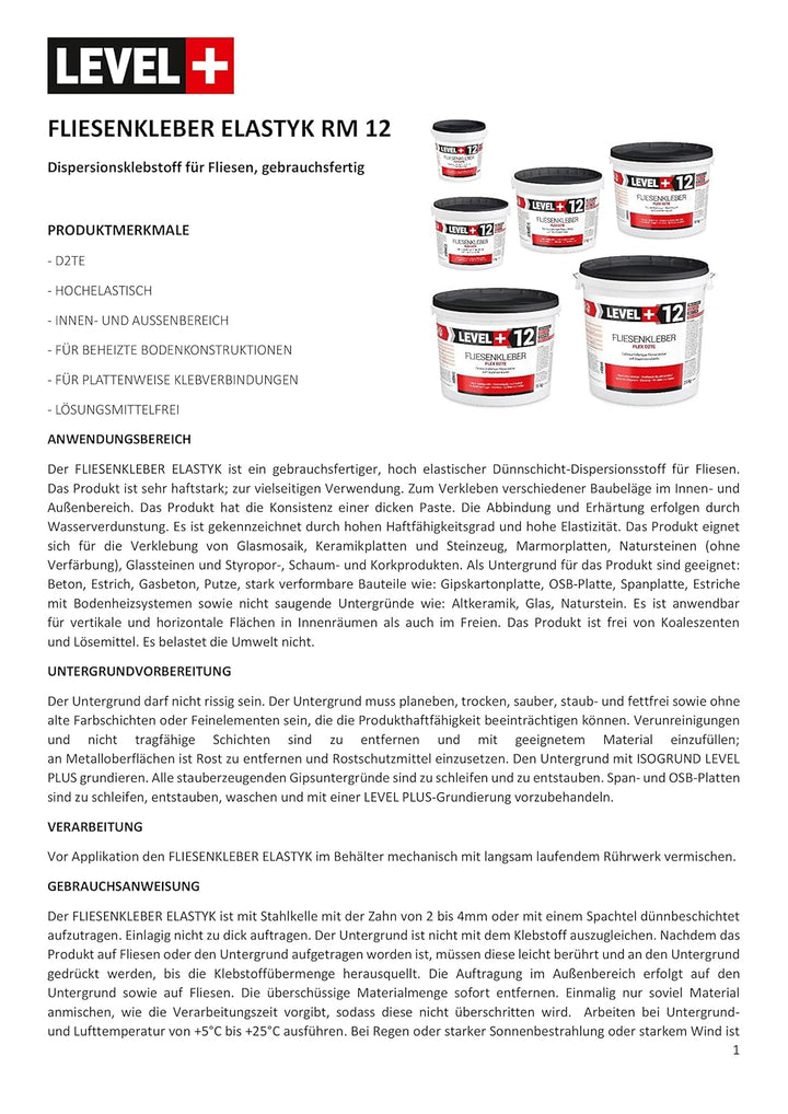 1,5kg Fertig Fliesenkleber Steinkleber Flexmörtel Weiss Innen Aussen Dispersions-Kleber RM12