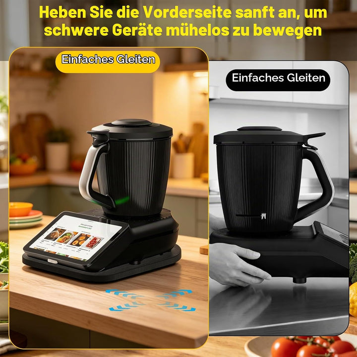 Gleitbrett für Thermomix TM7 mit 360° Lenkrollen, Beweglich in Alle Richtungen &amp; Waagenschutz, Rollb