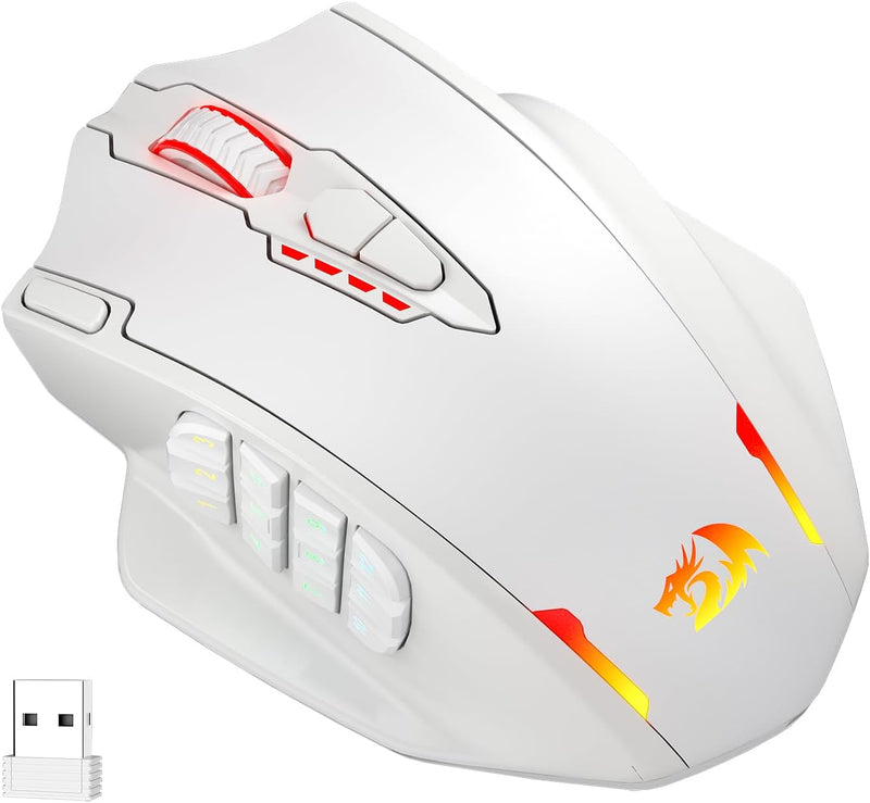 Redragon M913 kabellose Gaming-Maus, 16.000 DPI kabelgebundene/kabellose RGB-Gamer-Maus mit 16 progr