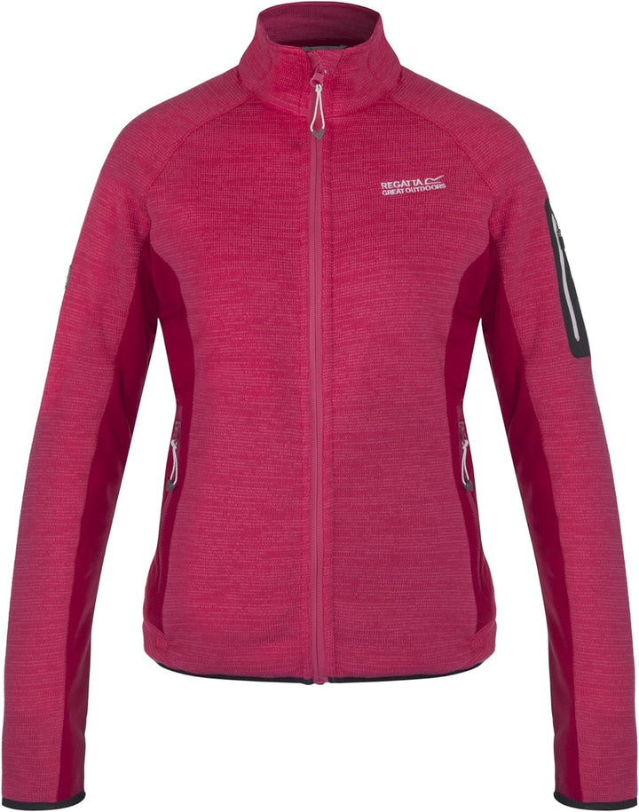 Regatta Laney II Damen Strickjacke Jacke Strick Fleecejacke Seal Grey Grau - Schwarz 44, Grau - Schw