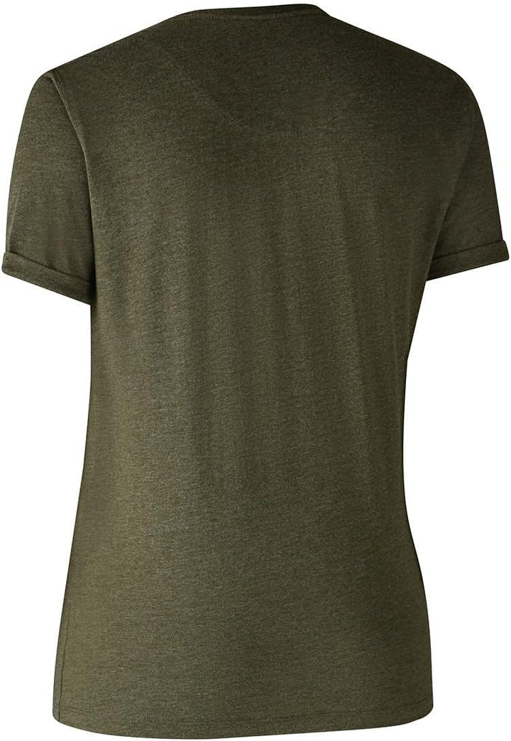 Damen Basic 2-Pack T-Shirt Abenteuer Grün Melange