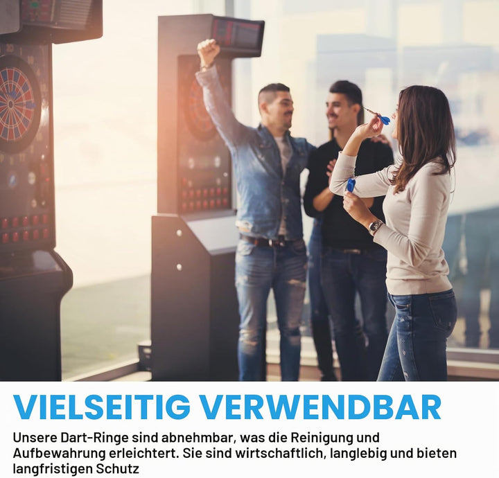 4 Stück Surround Dartscheibe Umrandung: Dartboard Schutzring für 60 cm Dartscheibe, Wandschutz Ring,