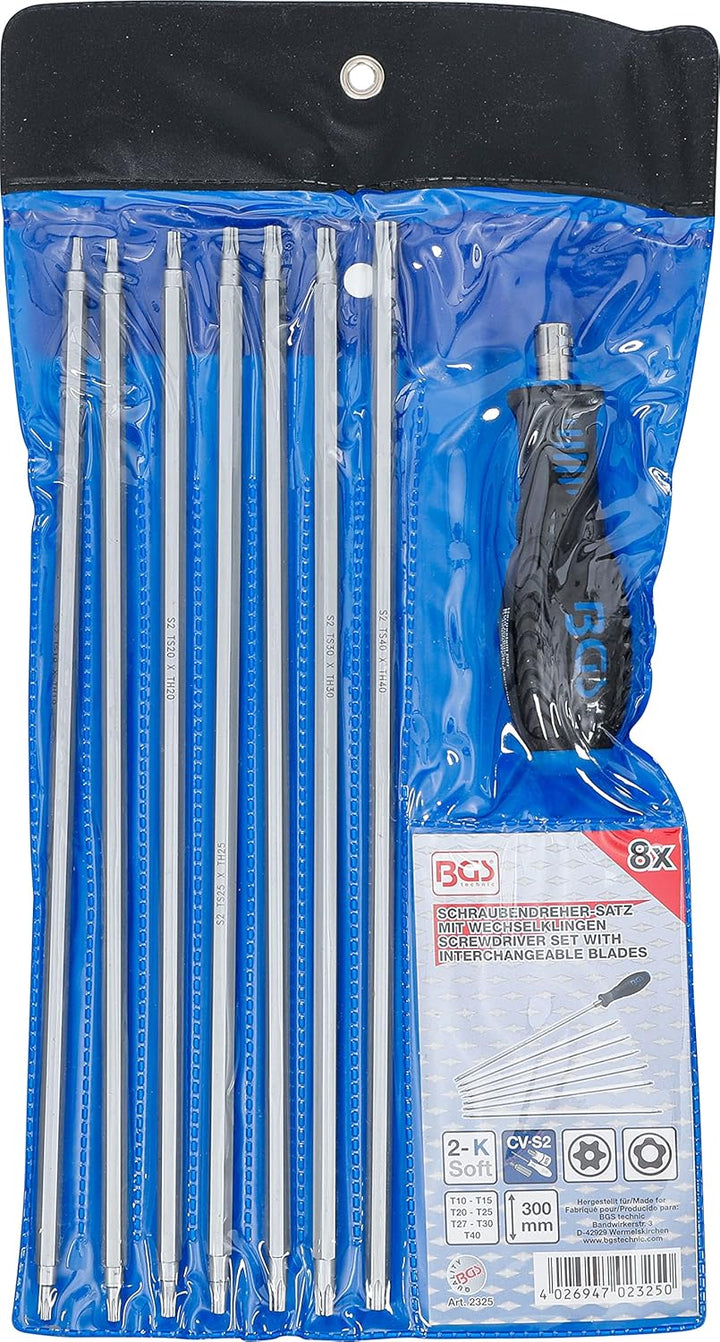 BGS 2325 | Schraubendreher-Satz mit Wechselklingen | T-Profil (für Torx) / TS-Profil (für Torx Plus)