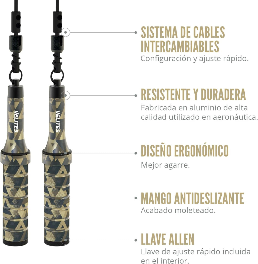 Velites Belastbares Springseil für Crosstraining, Boxen und Fitness Earth 2.0, ideal zur Maximierung