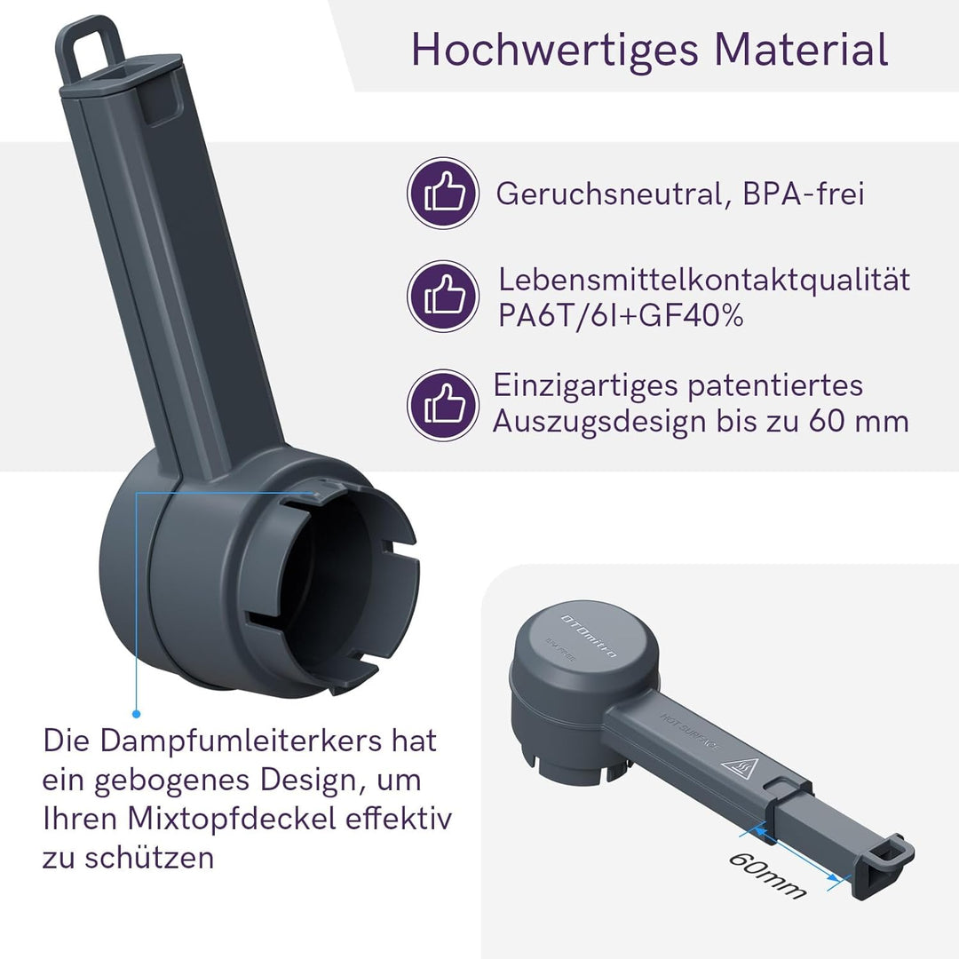 Dampfumleiter für Thermomix TM5 TM6 TM31, Dampfumleitung Thermomix Zubehör aus BPA Frei, Dampf Umlei
