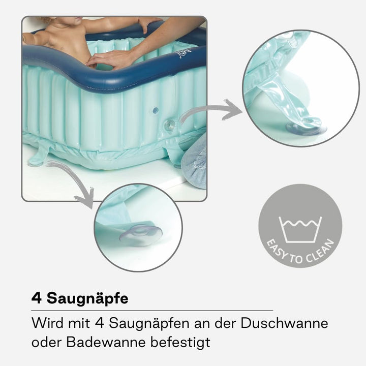 Jané Duschwannenverkleinerer, 60 x 60 cm, aufblasbar, 70 l, inklusive Aufblasvorrichtung, mit Saugnä