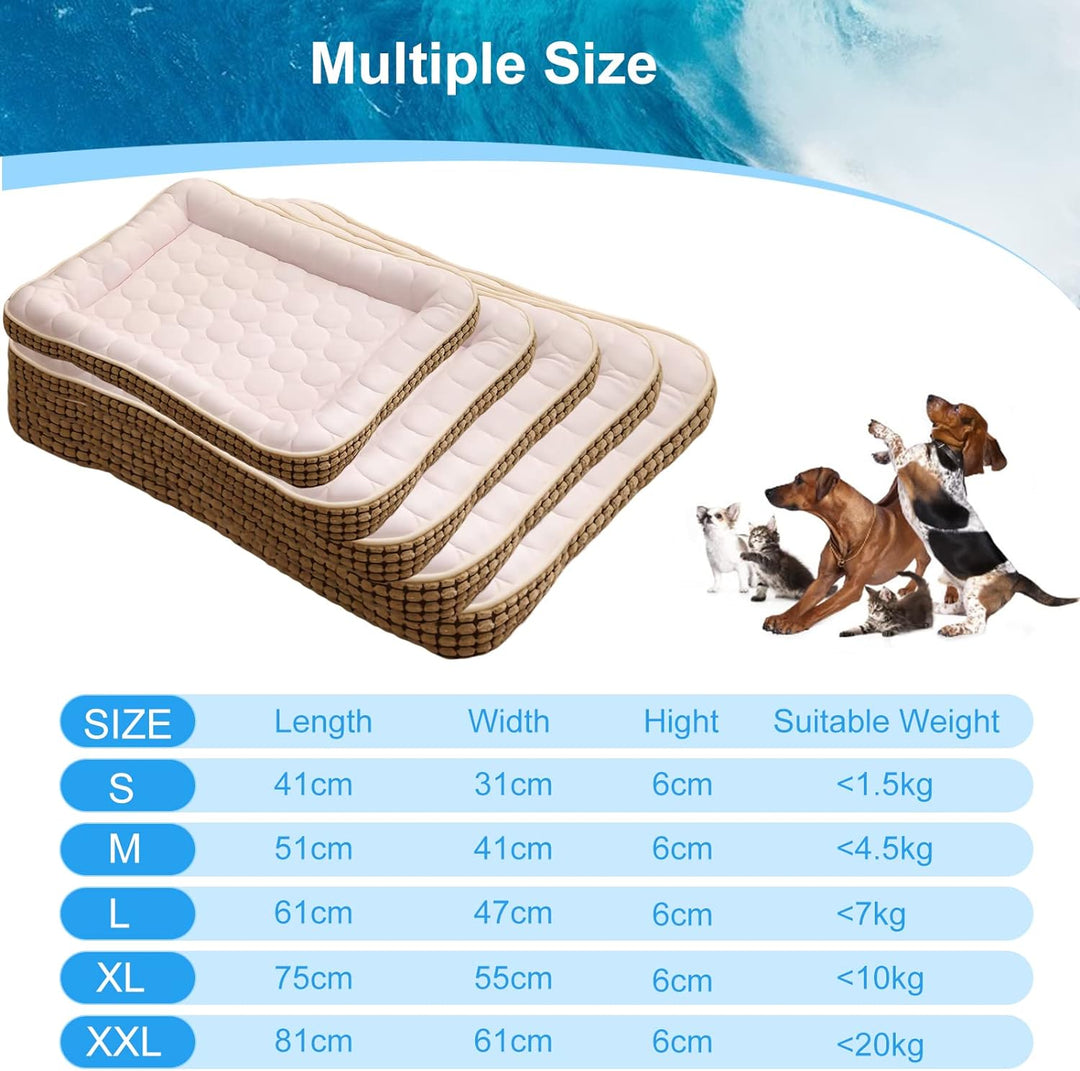 PETCUTE Kühlmatte für Hunde,Hundebett Katzenbett Haustier Kühlmatten,Waschbar Hunde Kühldecke Bett,H