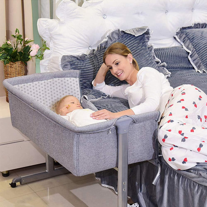 homewell Babybett Beistellbett, Wiege mit Moskitonetz, Faltbares, Bequeme Matratze, Seiten aus Netz,
