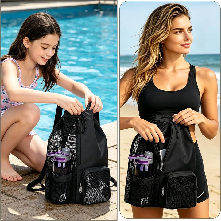 Schwimmbeutel Wasserdicht Kinder, Swimming Bag, Tasche Schwimmunterricht Kinder, Mesh Schwimmrucksac