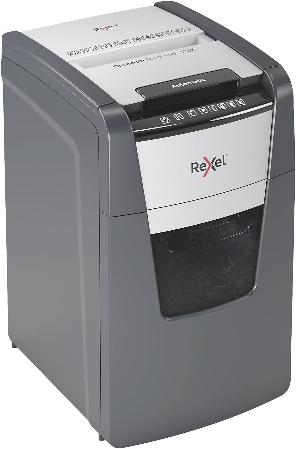 Rexel Optimum AutoFeed+ 130X Automatischer Aktenvernichter CH, 130 Blatt, Sicherheitsstufe P4, Parti