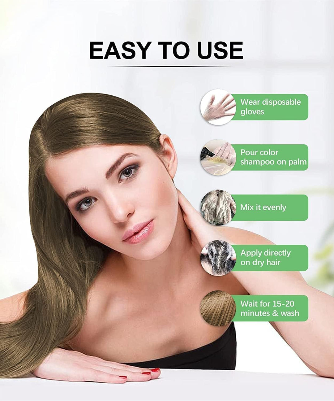 Herbishh Ultimate Hair Color Shampoo Kit (2 Stück Hair Color Shampoo + Argan Hair Mask) für graues H