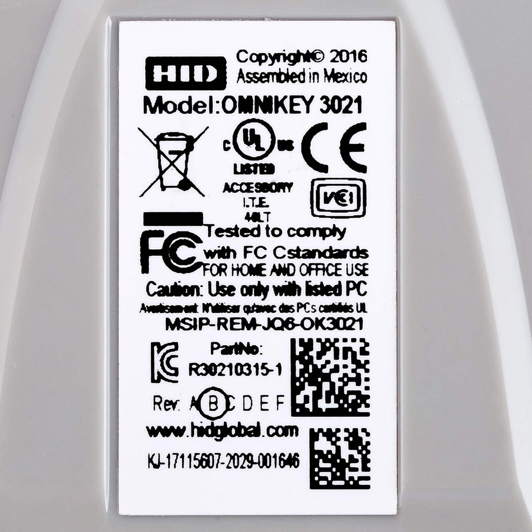 HID Identity Omnikey Ausweis-Lesegerät, eID Smart Card, USB, ID 1021 3021, Grau grey/transparent, gr