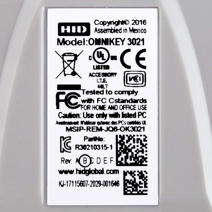HID Identity Omnikey Ausweis-Lesegerät, eID Smart Card, USB, ID 1021 3021, Grau grey/transparent, gr